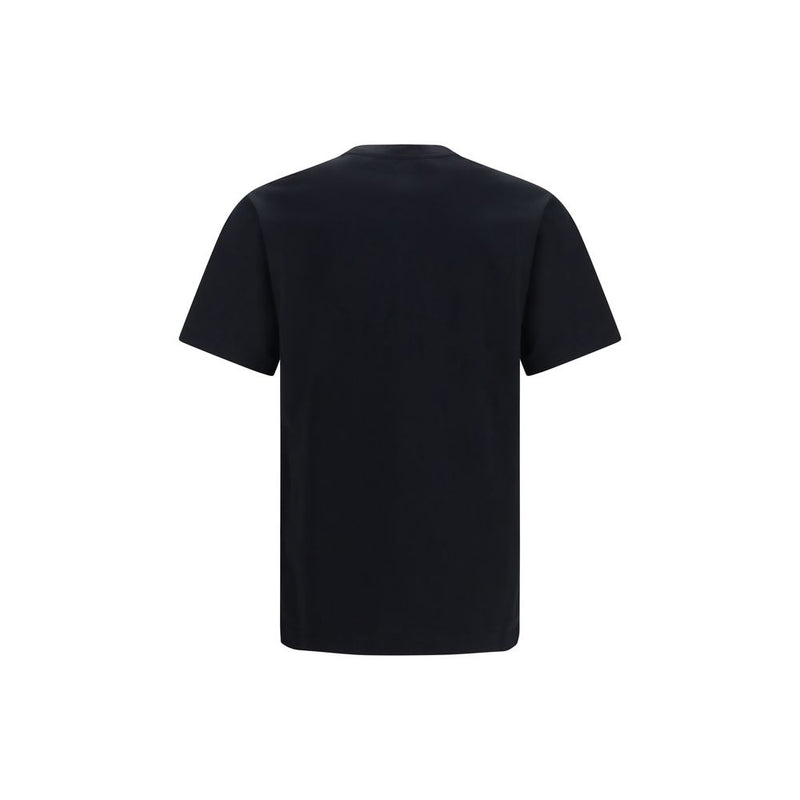 Burberry Black Cotton T-Shirt with Embroidered Logo