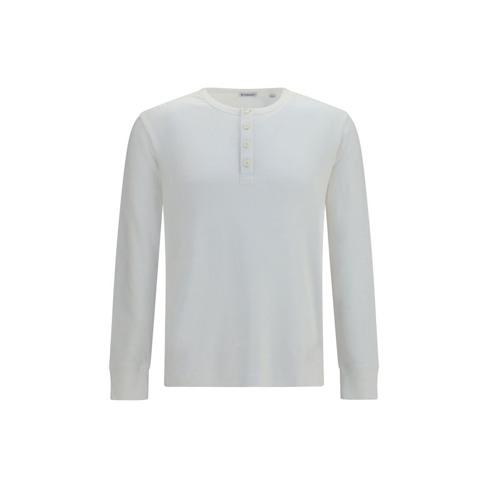 Burberry White Cotton Long Sleeve T-Shirt for Men