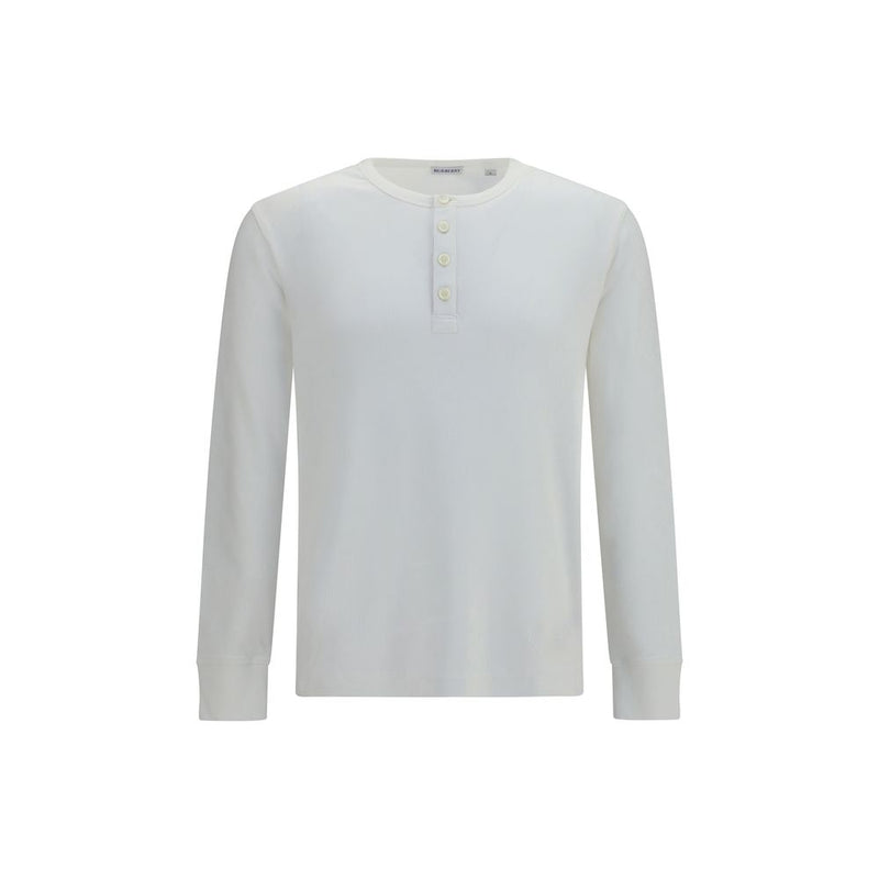Burberry White Cotton Long Sleeve T-Shirt for Men