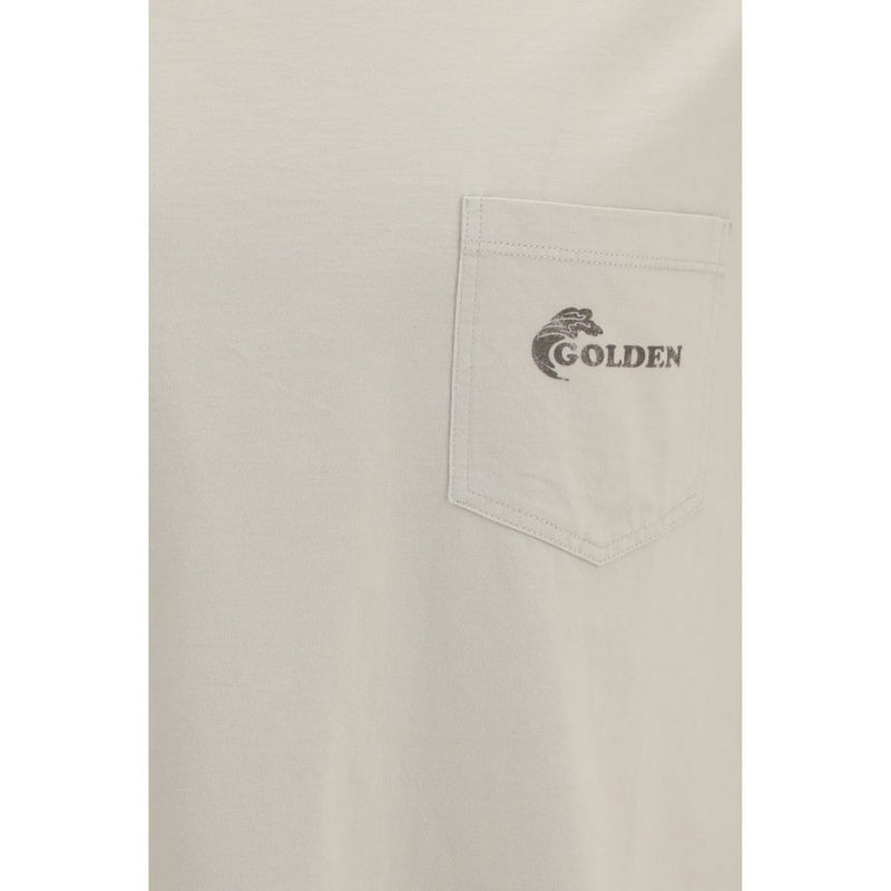 Golden Goose Beige Cotton Sweatshirt with Asymmetric Print