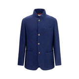 Veste longue Brunello Cucinelli en cachemire bleu