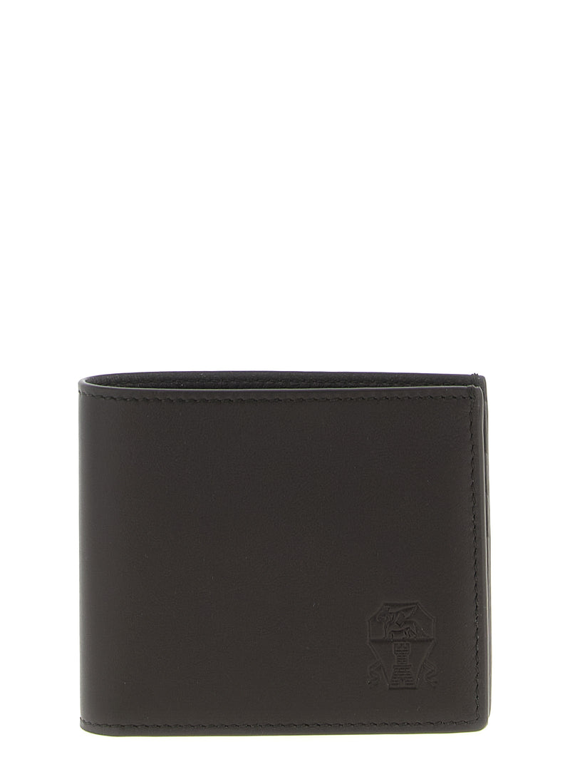 Portefeuille Brunello Cucinelli en cuir de veau marron