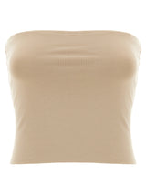 T-shirt sans manches en coton beige Brunello Cucinelli