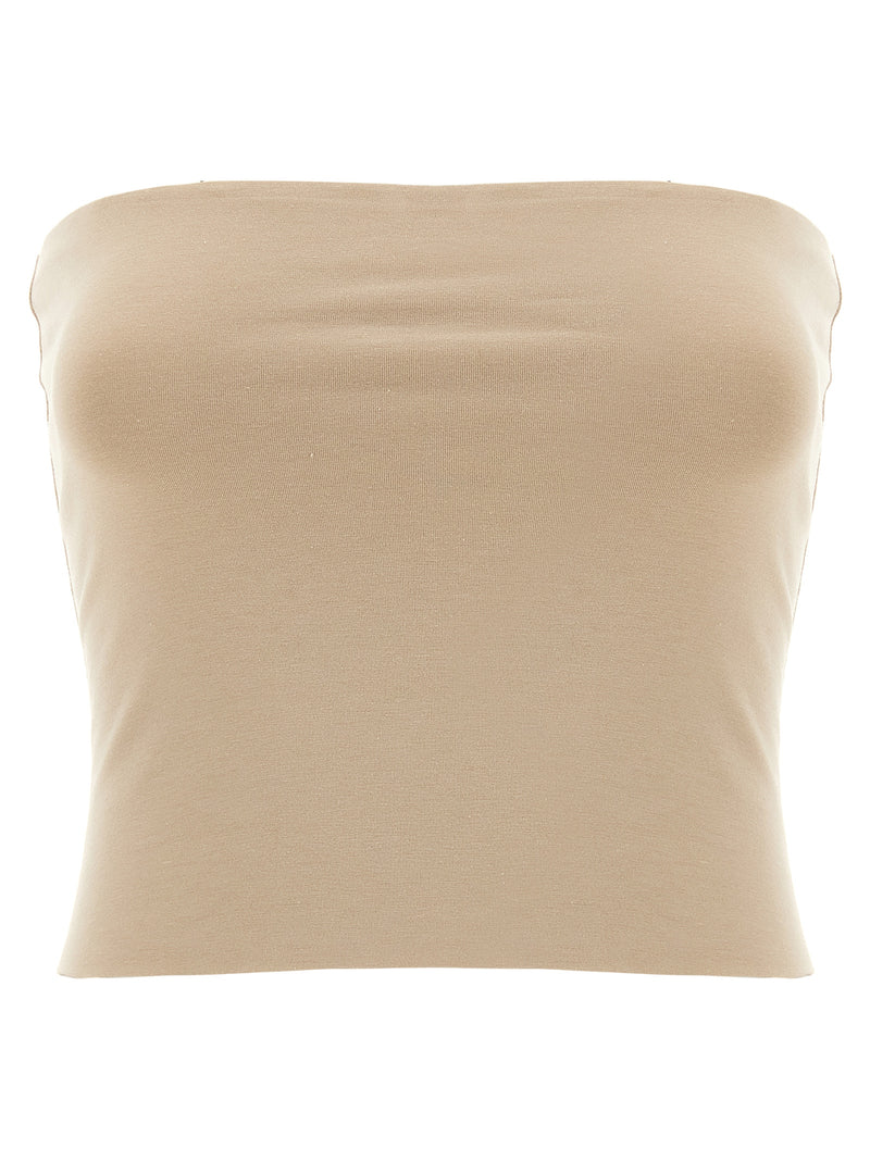 T-shirt sans manches en coton beige Brunello Cucinelli