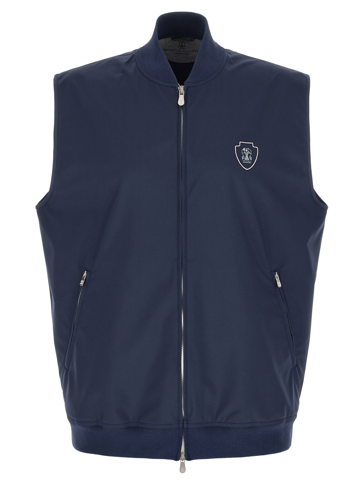 Veste sans manches Brunello Cucinelli en polyester bleu