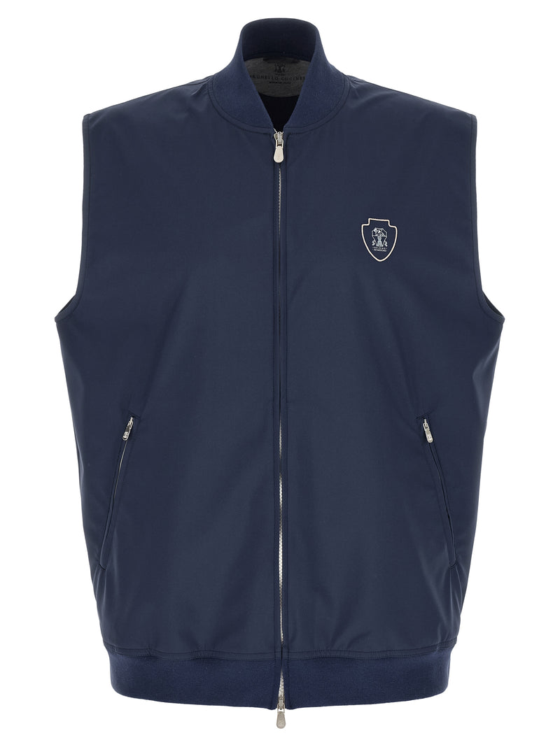 Veste sans manches Brunello Cucinelli en polyester bleu