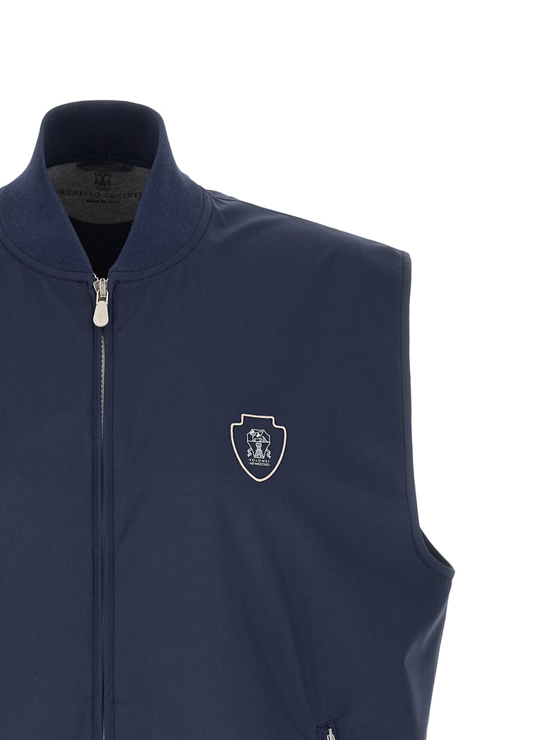 Veste sans manches Brunello Cucinelli en polyester bleu
