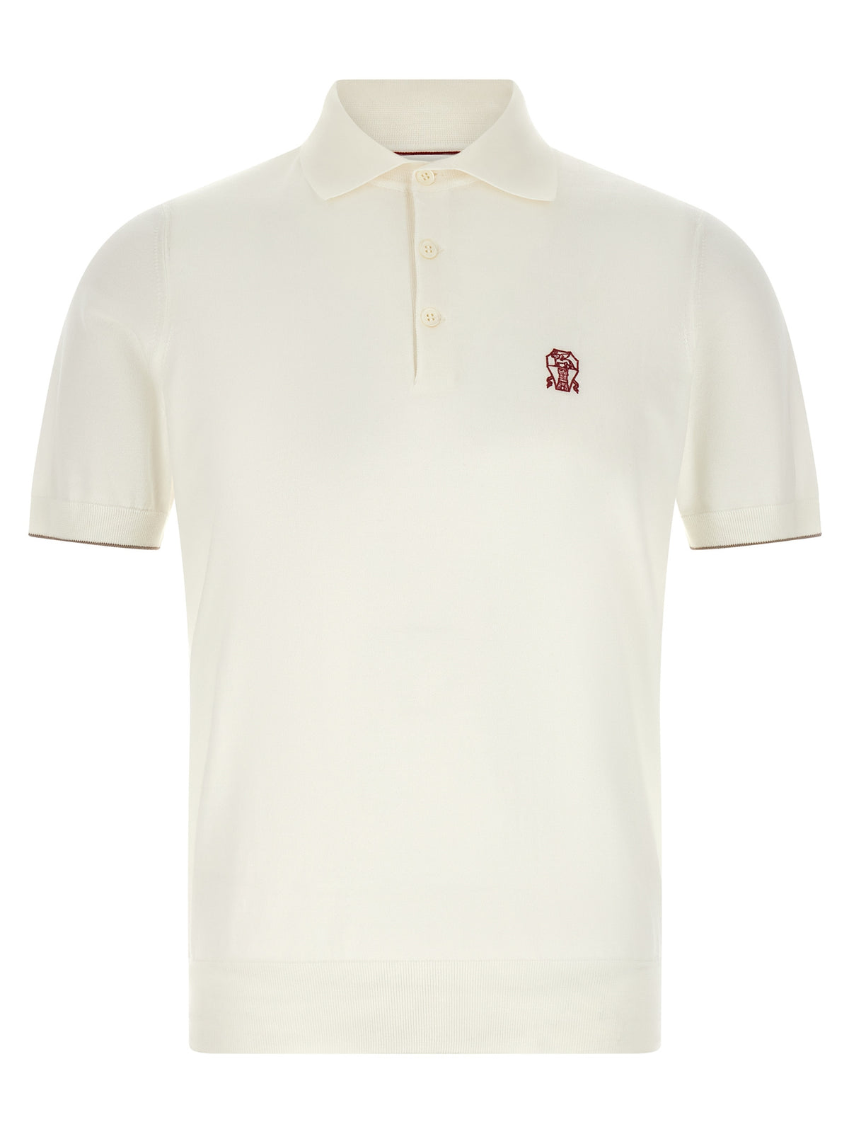 Brunello Cucinelli White Cotton Polo Shirt for Men