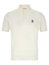 Brunello Cucinelli White Cotton Polo Shirt for Men
