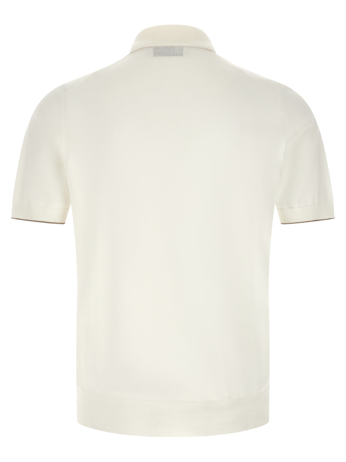 Brunello Cucinelli White Cotton Polo Shirt for Men