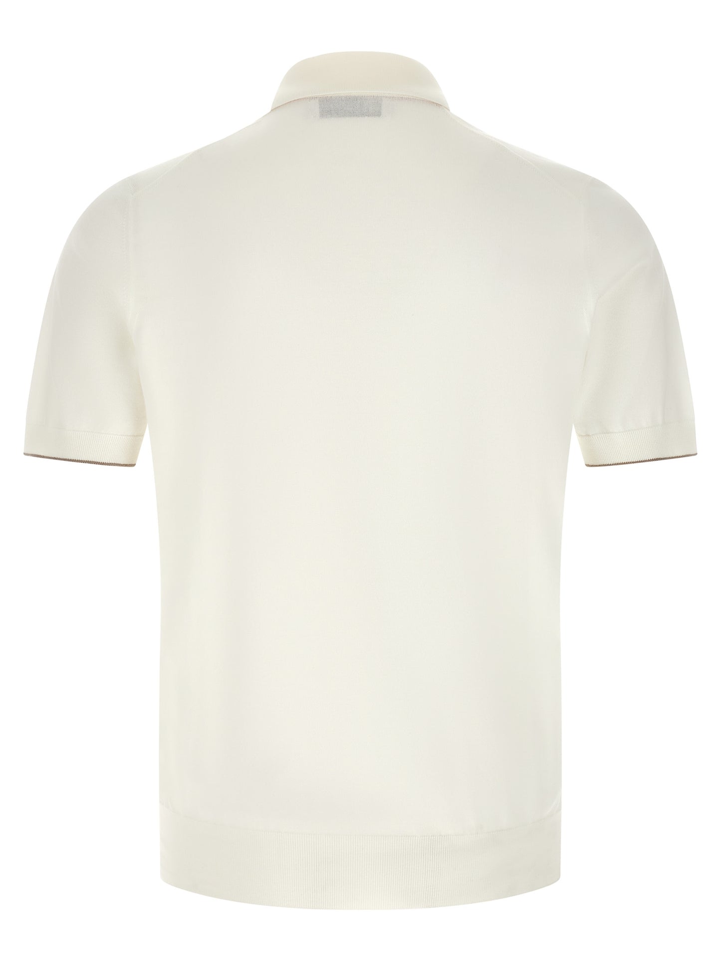 Brunello Cucinelli White Cotton Polo Shirt
