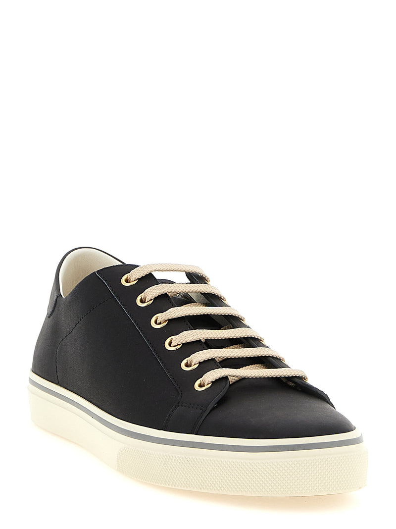 Baskets basses en veau noir Brunello Cucinelli