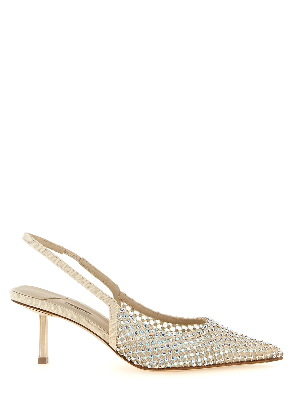 Escarpins beiges LE SILLA en polyester à talon mi-haut