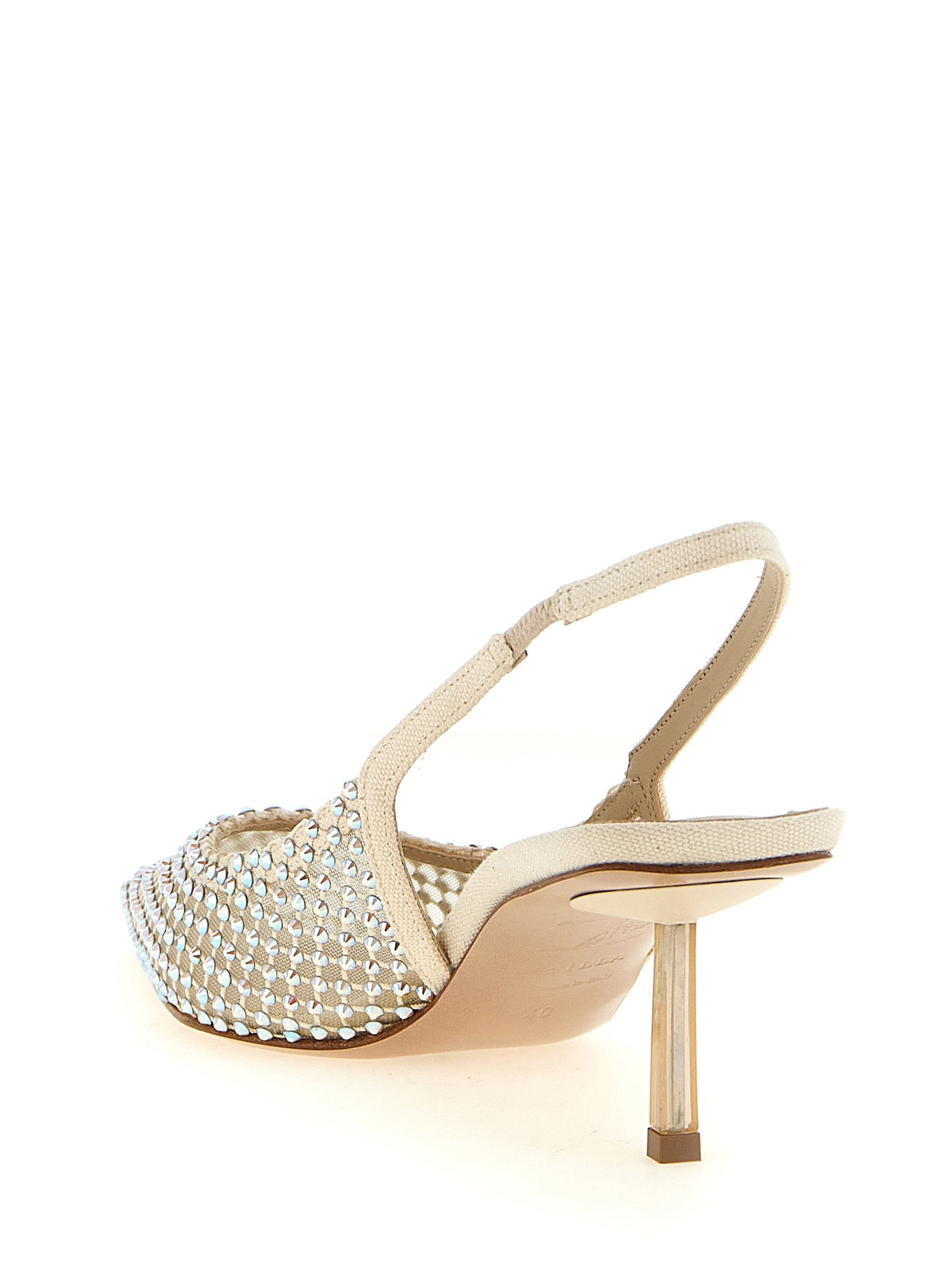 Escarpins beiges LE SILLA en polyester à talon mi-haut
