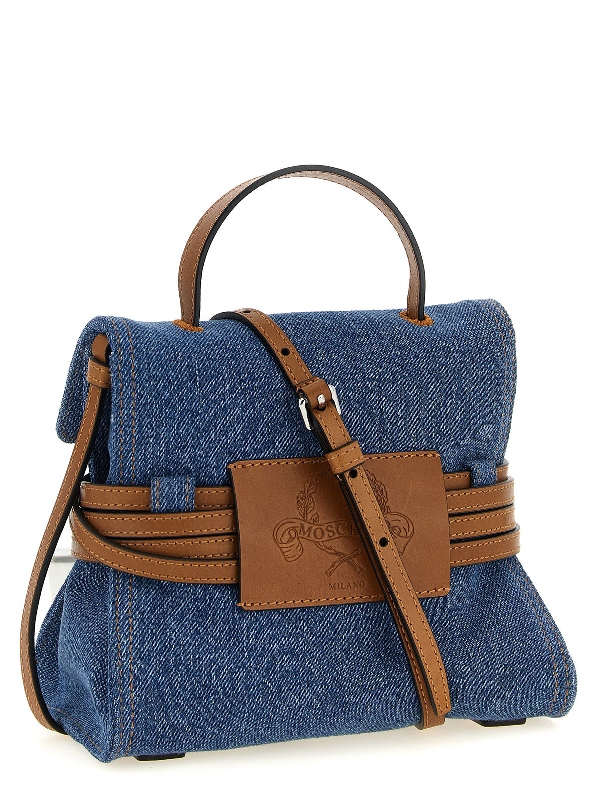 Sac à main Moschino en coton bleu