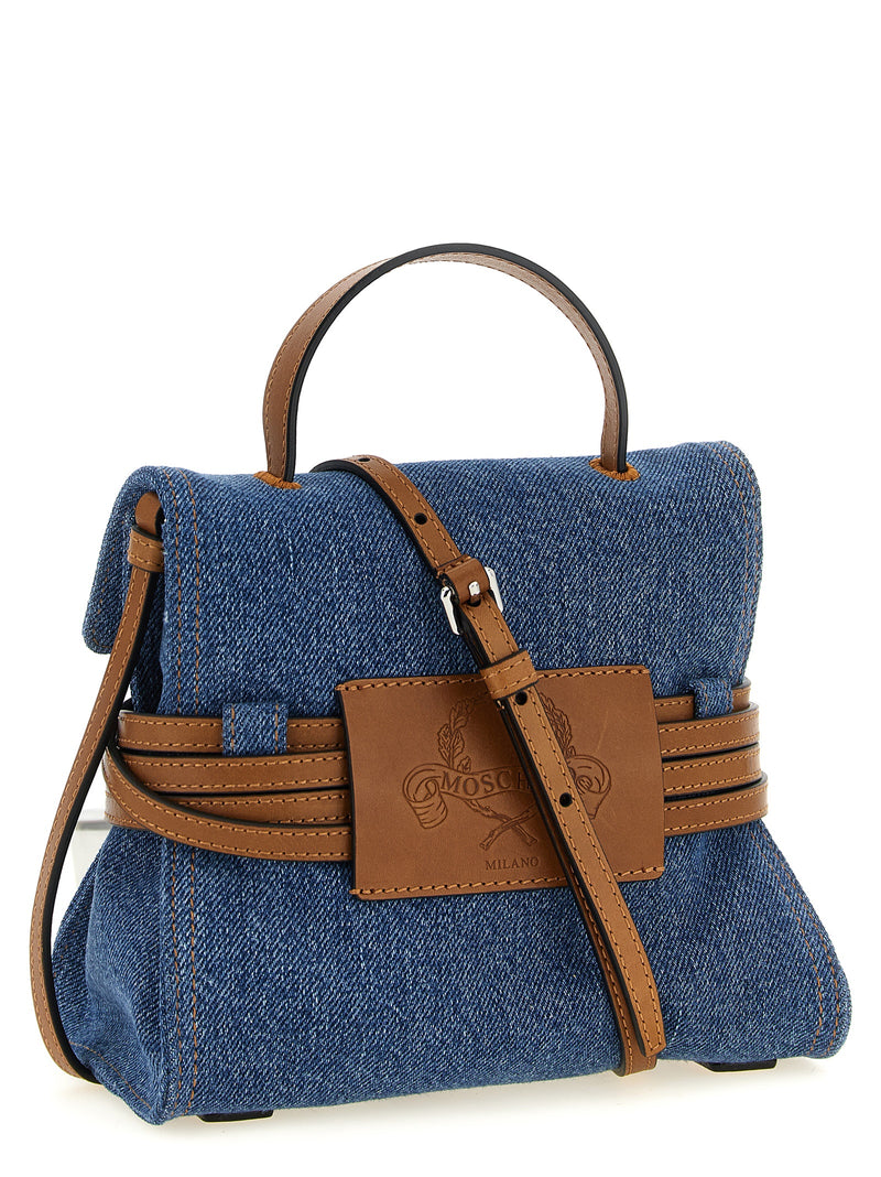 Sac à main Moschino en coton bleu