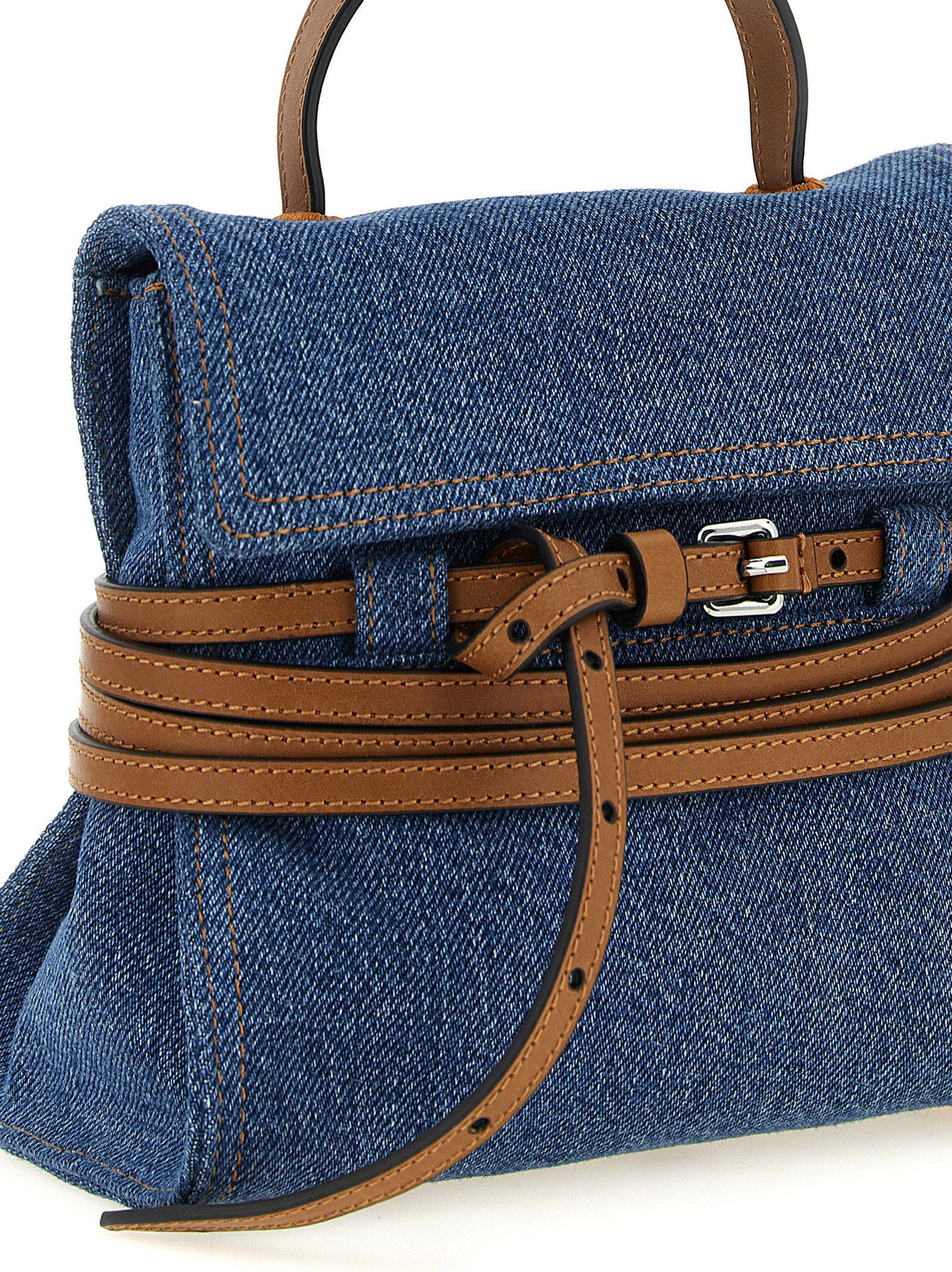 Sac à main Moschino en coton bleu