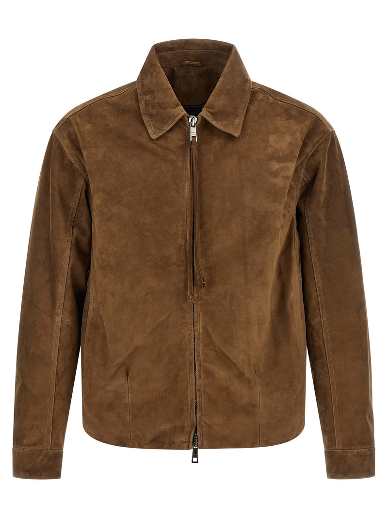 GIORGIO BRATO Blouson en cuir de veau marron