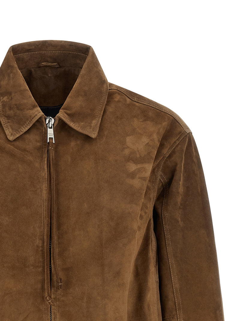 GIORGIO BRATO Blouson en cuir de veau marron