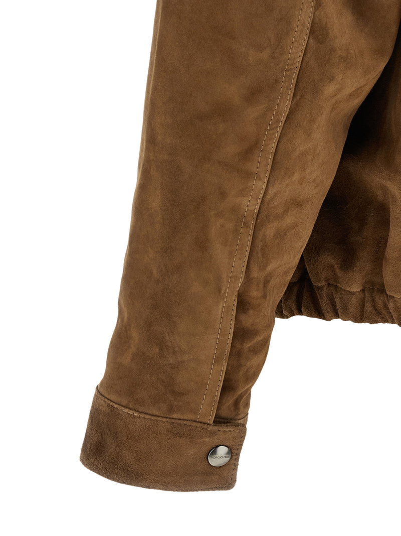 GIORGIO BRATO Blouson en cuir de veau marron