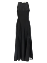 Robe midi en soie noire Loulou De Saison