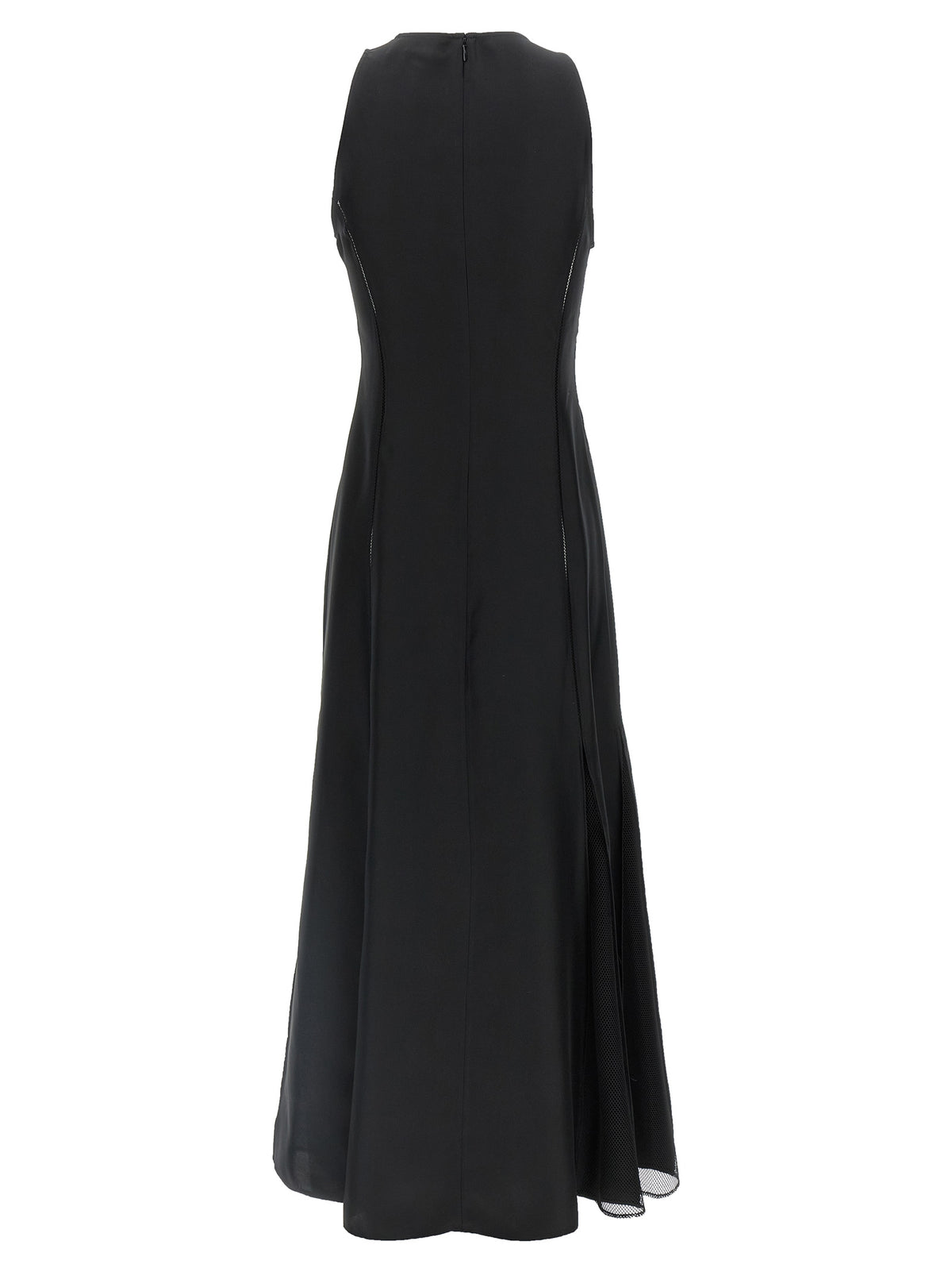 Robe midi en soie noire Loulou De Saison