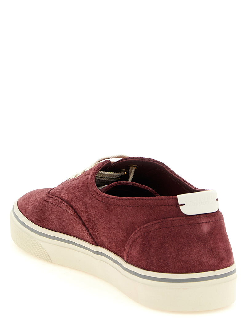 Baskets basses en veau Bordeaux Brunello Cucinelli