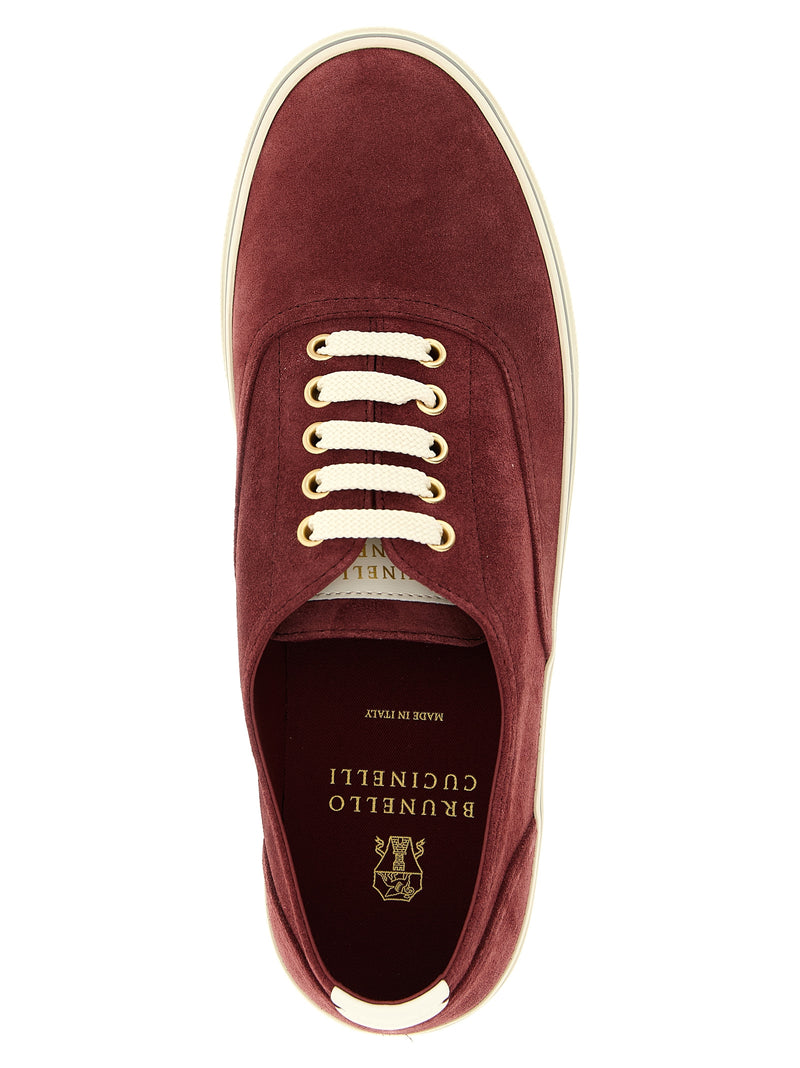 Baskets basses en veau Bordeaux Brunello Cucinelli