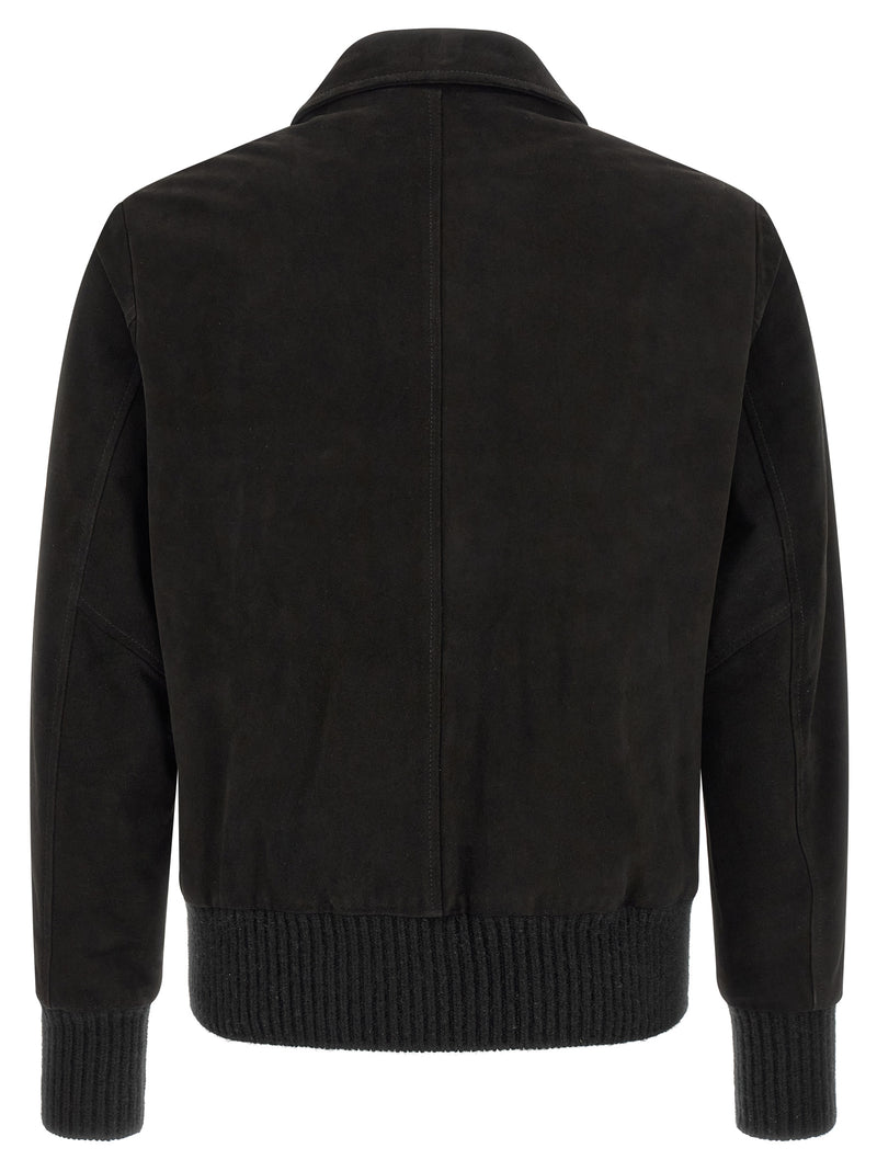 GIORGIO BRATO Blouson en cuir d'agneau noir