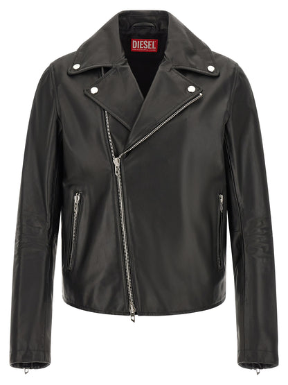 Diesel Black Cowhide Leather Jacket