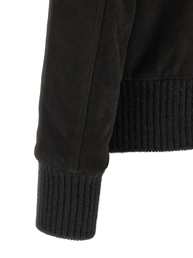 GIORGIO BRATO Blouson en cuir d'agneau noir
