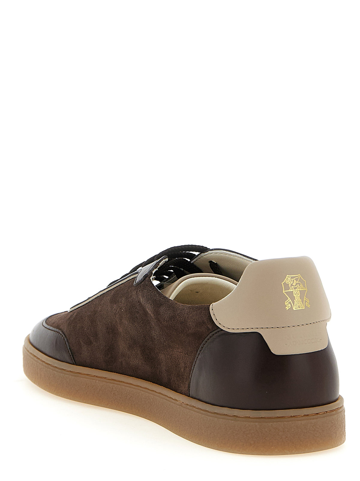 Baskets basses Brunello Cucinelli en cuir de veau marron