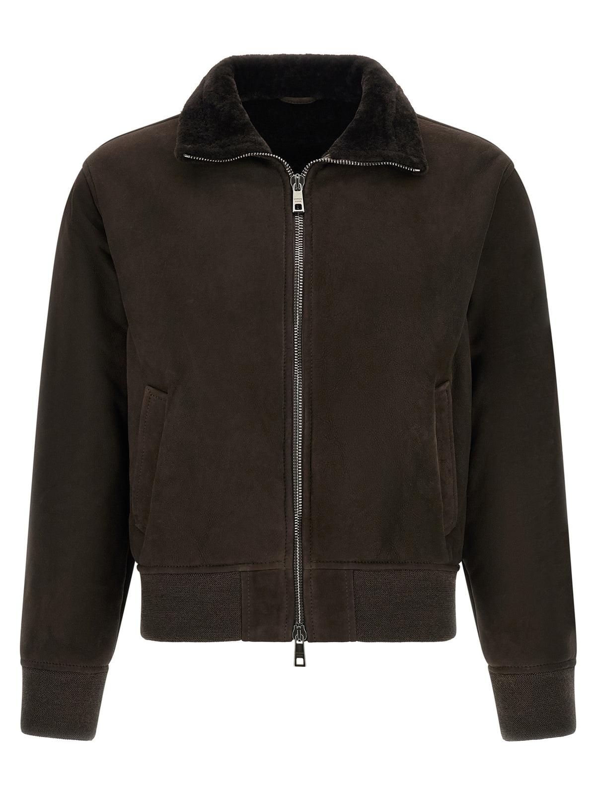 GIORGIO BRATO Blouson en cuir d'agneau marron