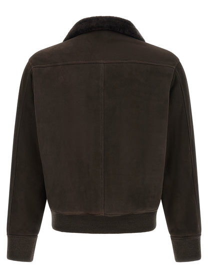 GIORGIO BRATO Brown Lamb Leather Leather Jacket