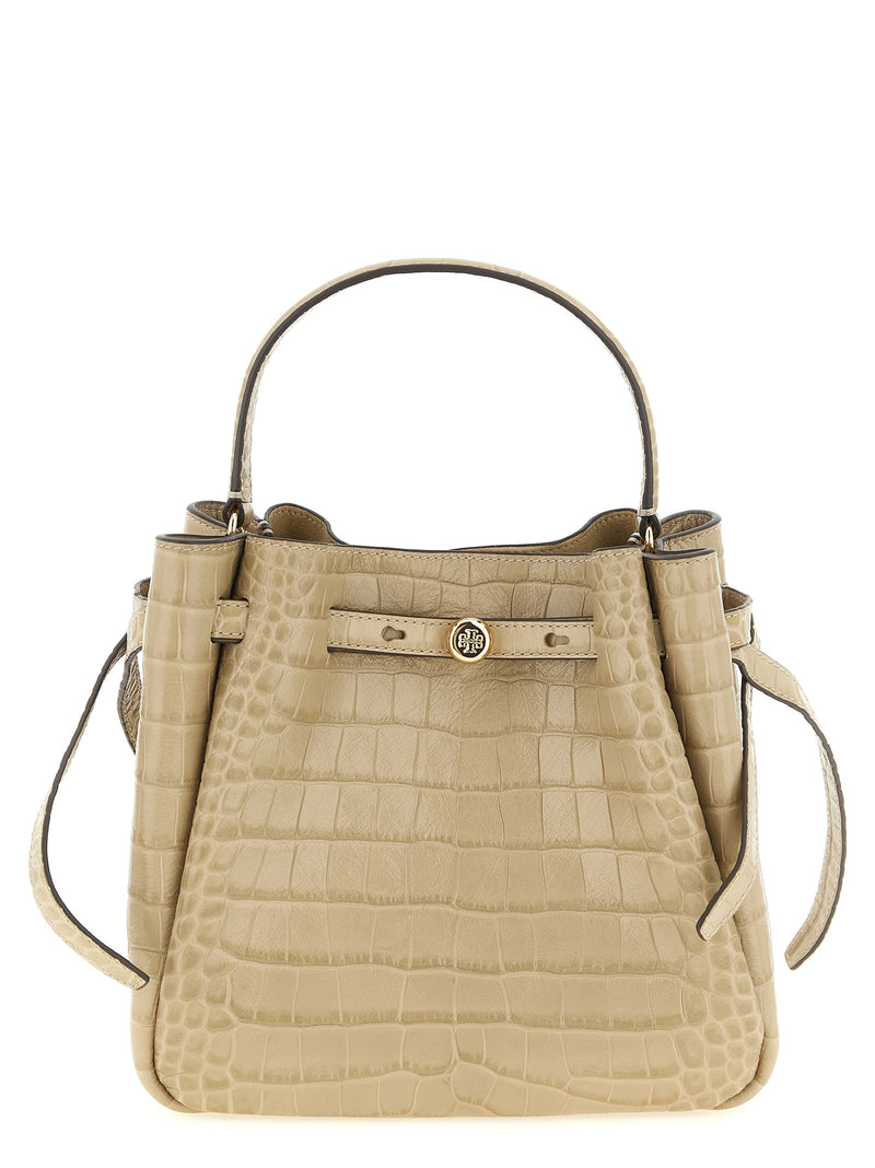 Sac à bandoulière en cuir de vachette beige Tory Burch