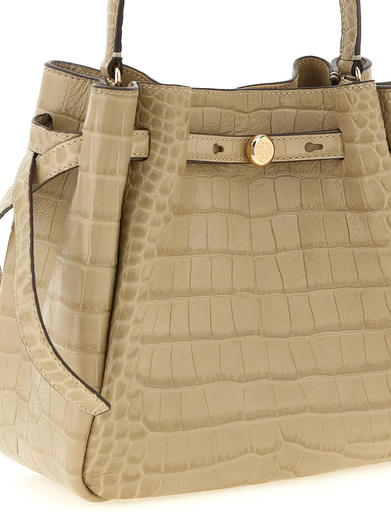 Sac à bandoulière en cuir de vachette beige Tory Burch