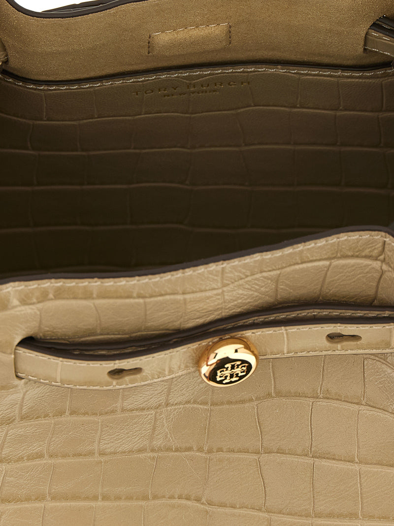 Sac à bandoulière en cuir de vachette beige Tory Burch