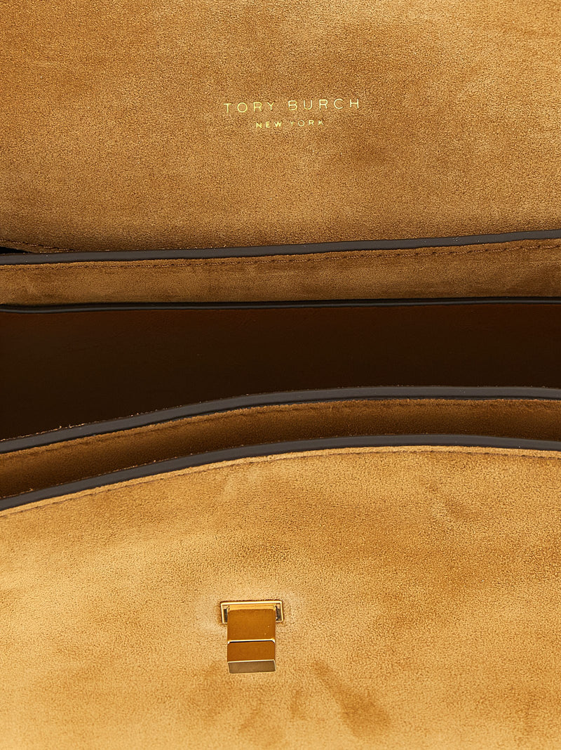 Sac porté épaule Tory Burch en veau marron