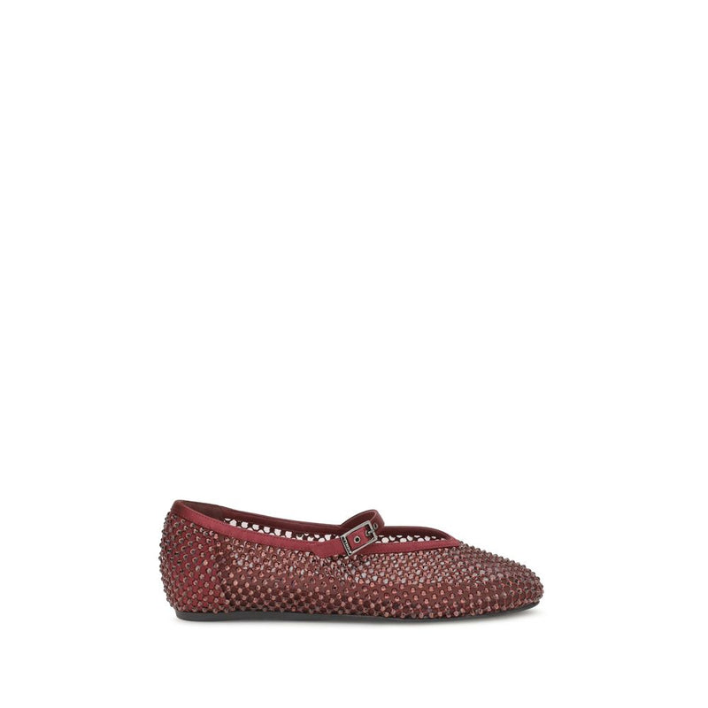 LE SILLA Ballerines en Cuir de Veau Bordeaux Bos Taurus