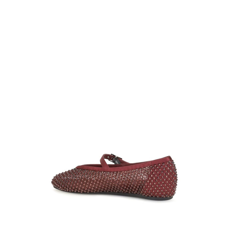 LE SILLA Ballerines en Cuir de Veau Bordeaux Bos Taurus