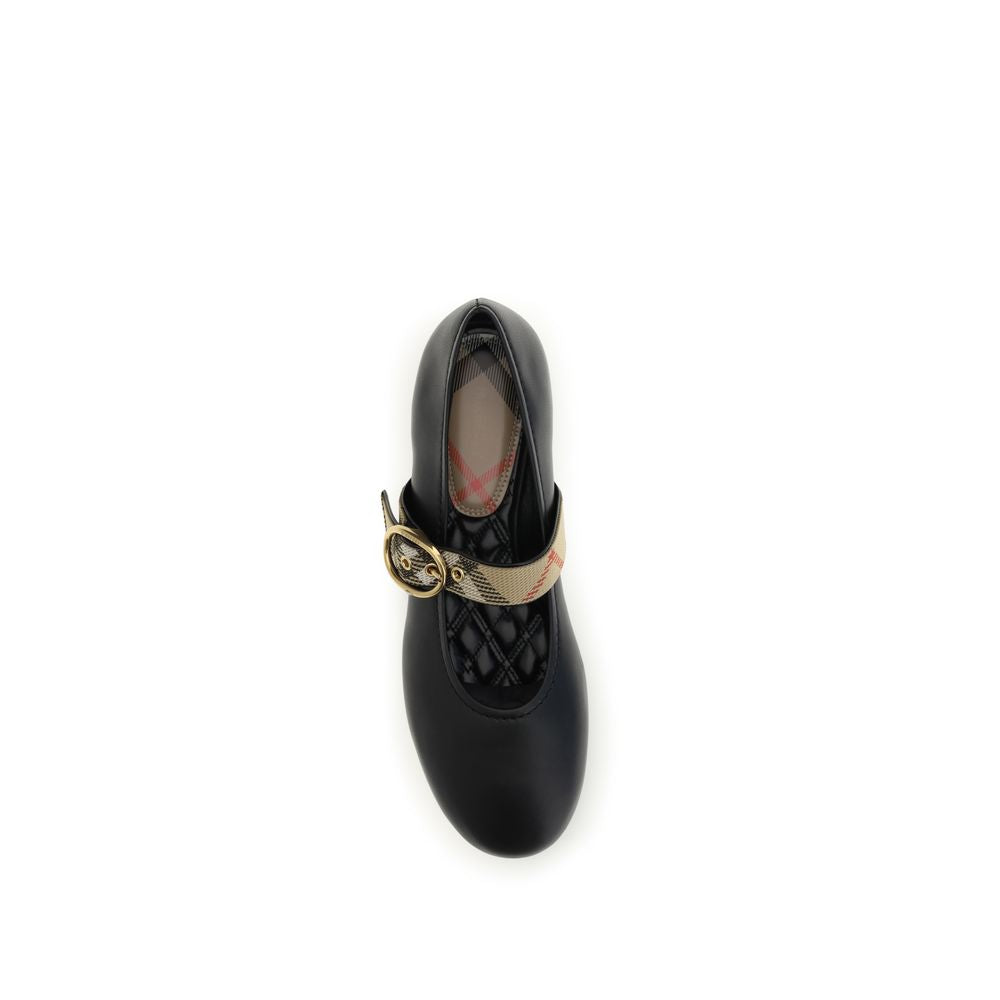 Ballerines Burberry en cuir de veau noir Bos Taurus