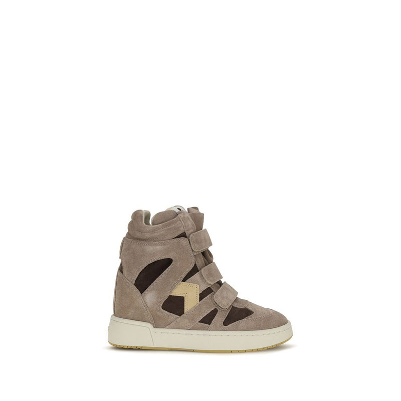 Baskets montantes Isabel Marant en cuir de veau beige Bos Taurus