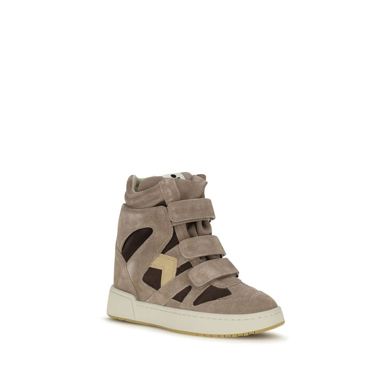 Baskets montantes Isabel Marant en cuir de veau beige Bos Taurus