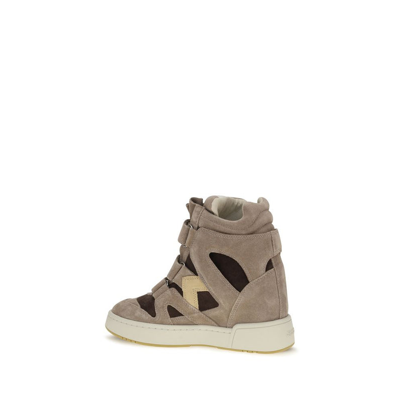 Baskets montantes Isabel Marant en cuir de veau beige Bos Taurus