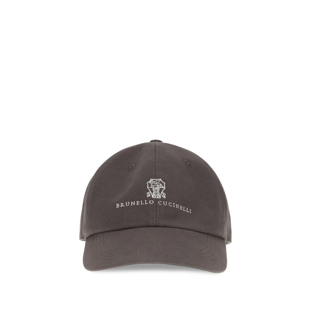 Casquette en coton marron Brunello Cucinelli (chapeau de baseball)