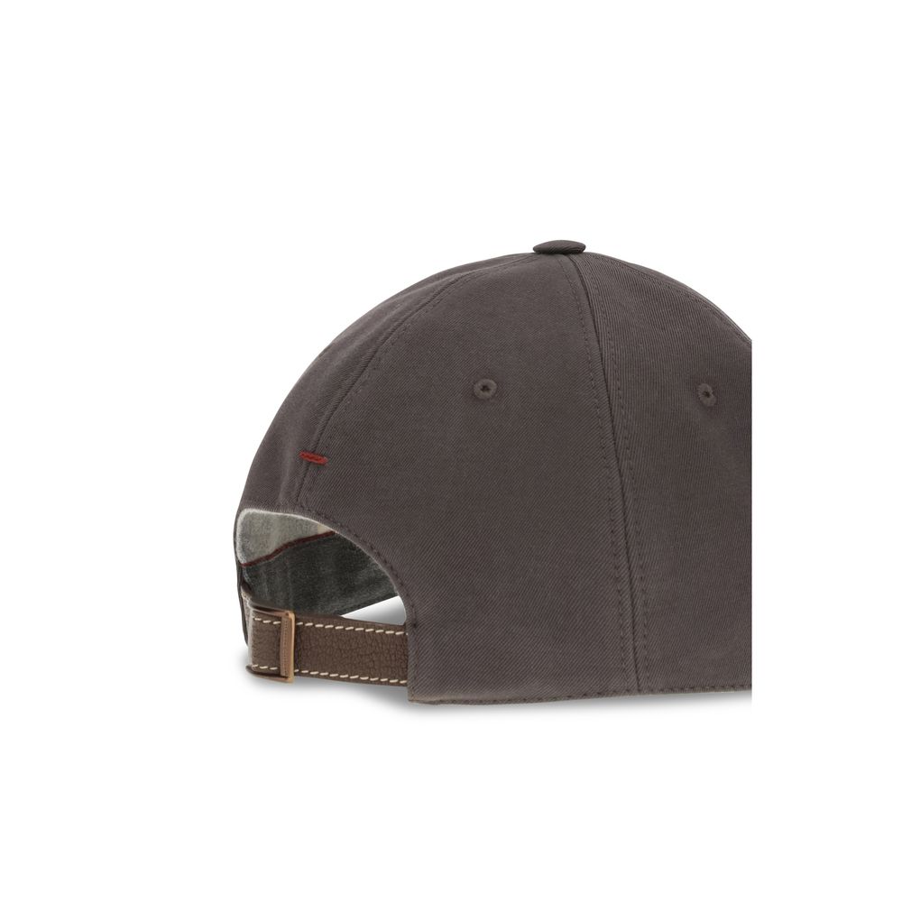 Casquette en coton marron Brunello Cucinelli (chapeau de baseball)