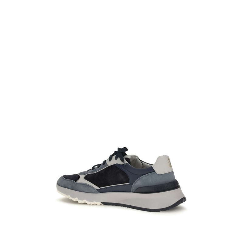 Baskets sportives Brunello Cucinelli en cuir de veau bleu (Bos Taurus)