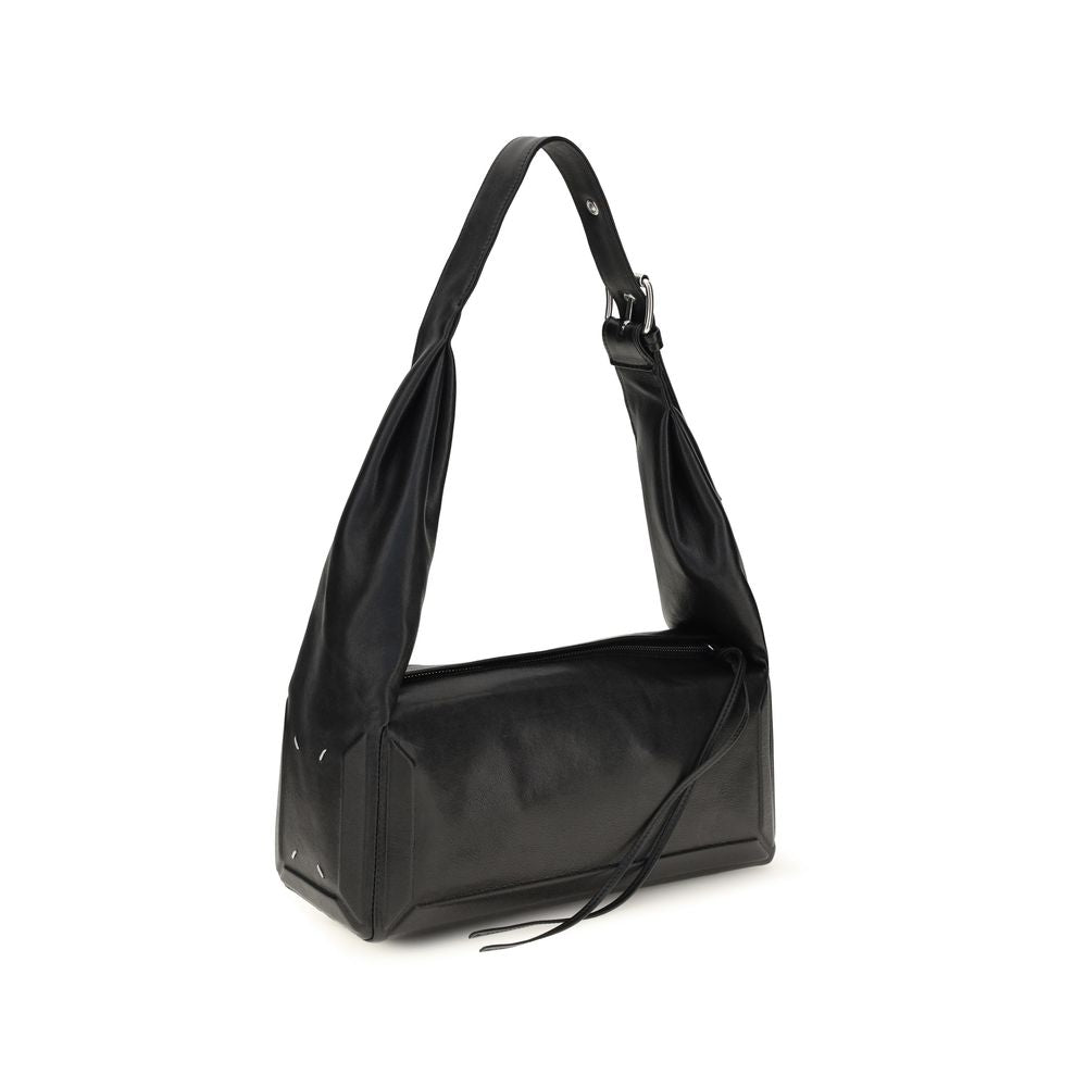 Maison Margiela East West Black Leather Shoulder Bag
