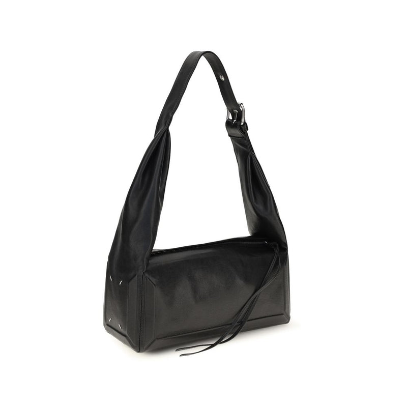 Maison Margiela East West Black Leather Shoulder Bag