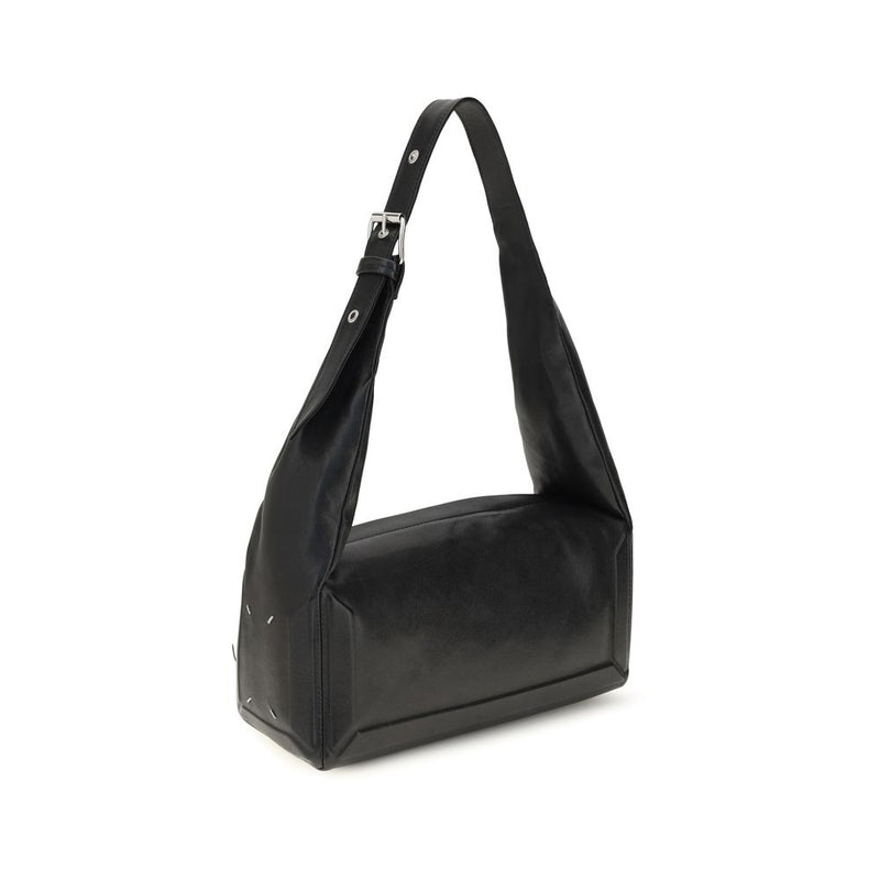 Maison Margiela East West Black Leather Shoulder Bag